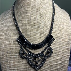 RHINESTONE Black & Gray STONES Necklace